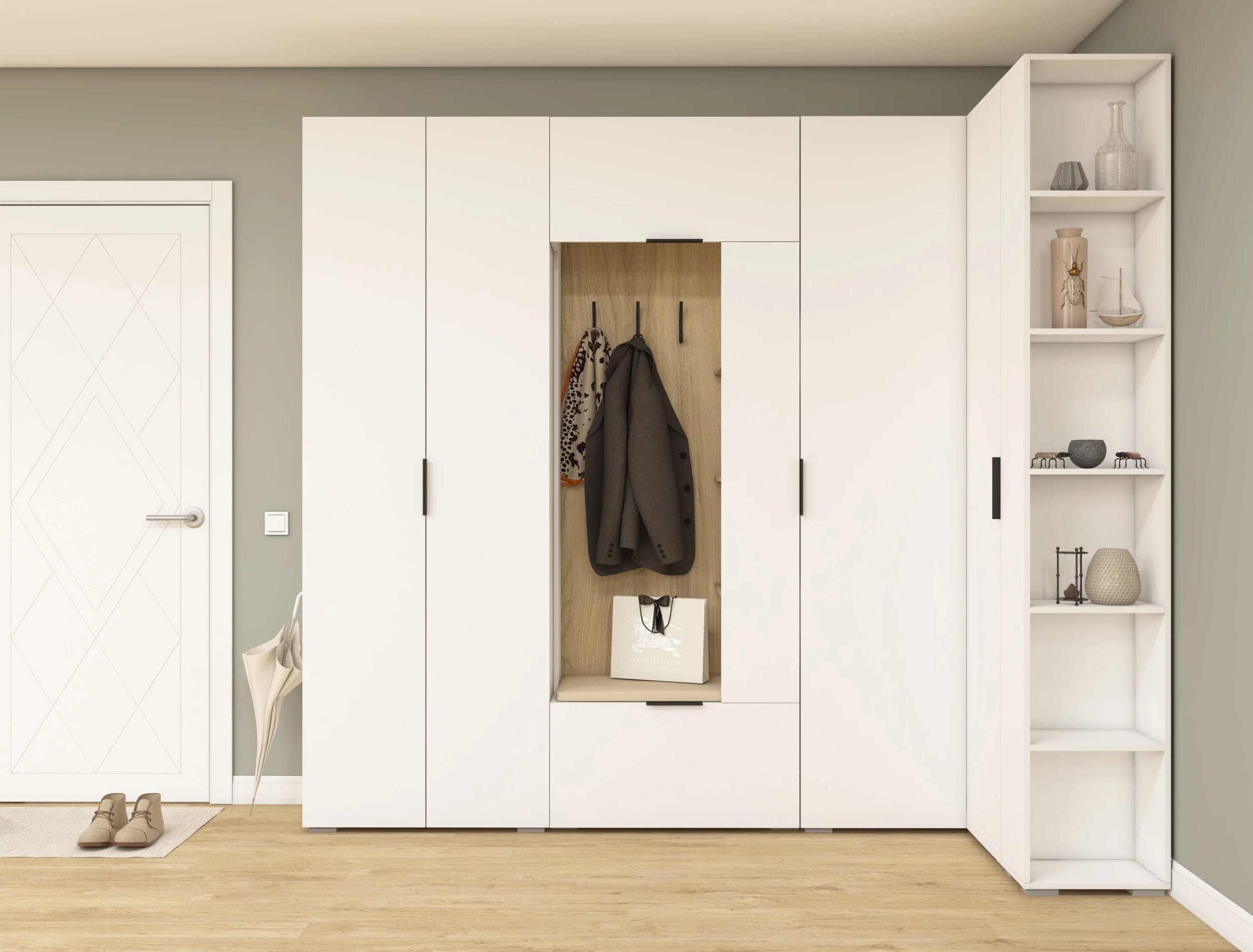 ОСЛО (OSLO) (белый шагрень/ альберо, ручка СА-1, цвет - черный) - фото 3