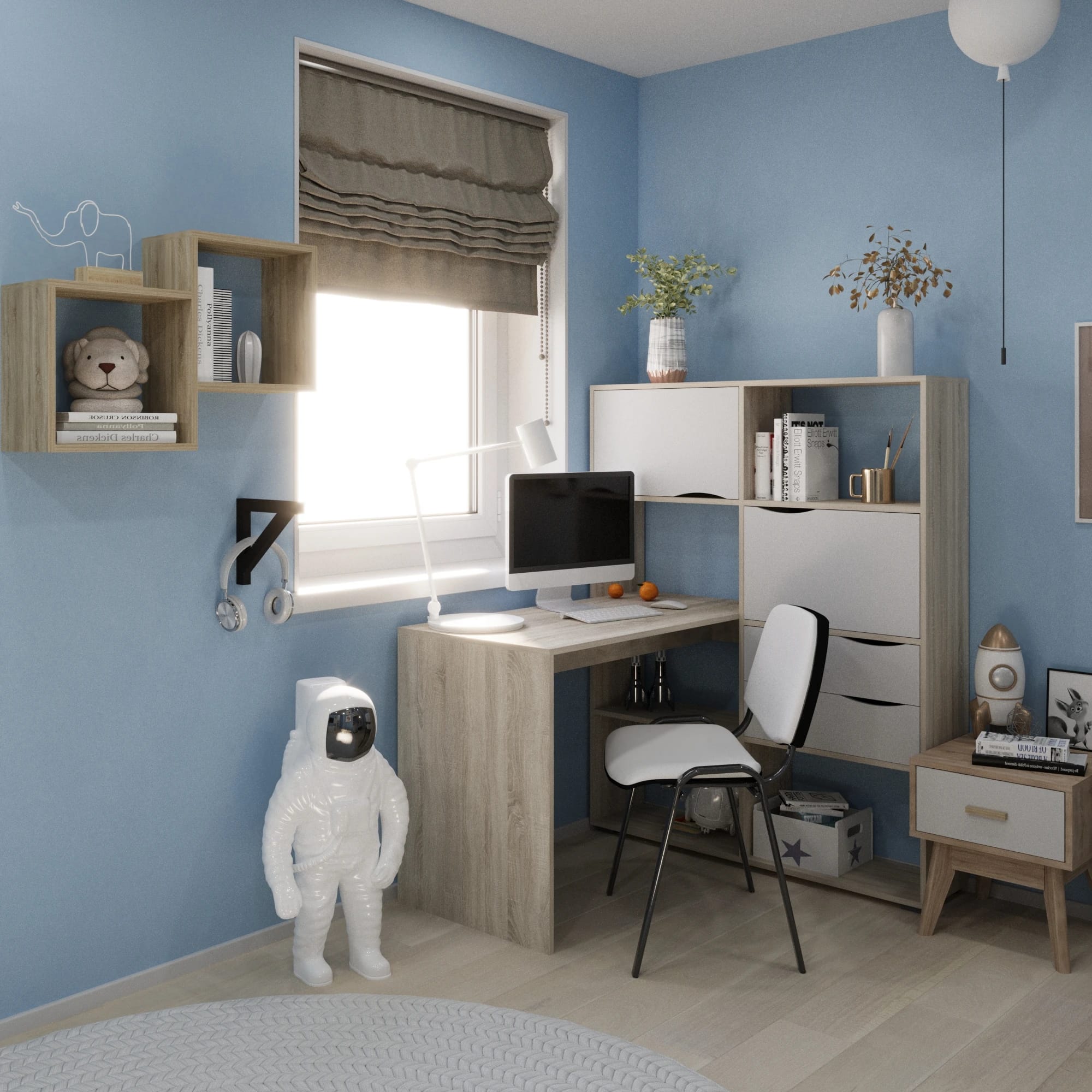 СТОЛ ПИСЬМЕННЫЙ (ТИП 7) (1148*1100*1432 ММ) (дуб сонома/белый ясень) - фото 2