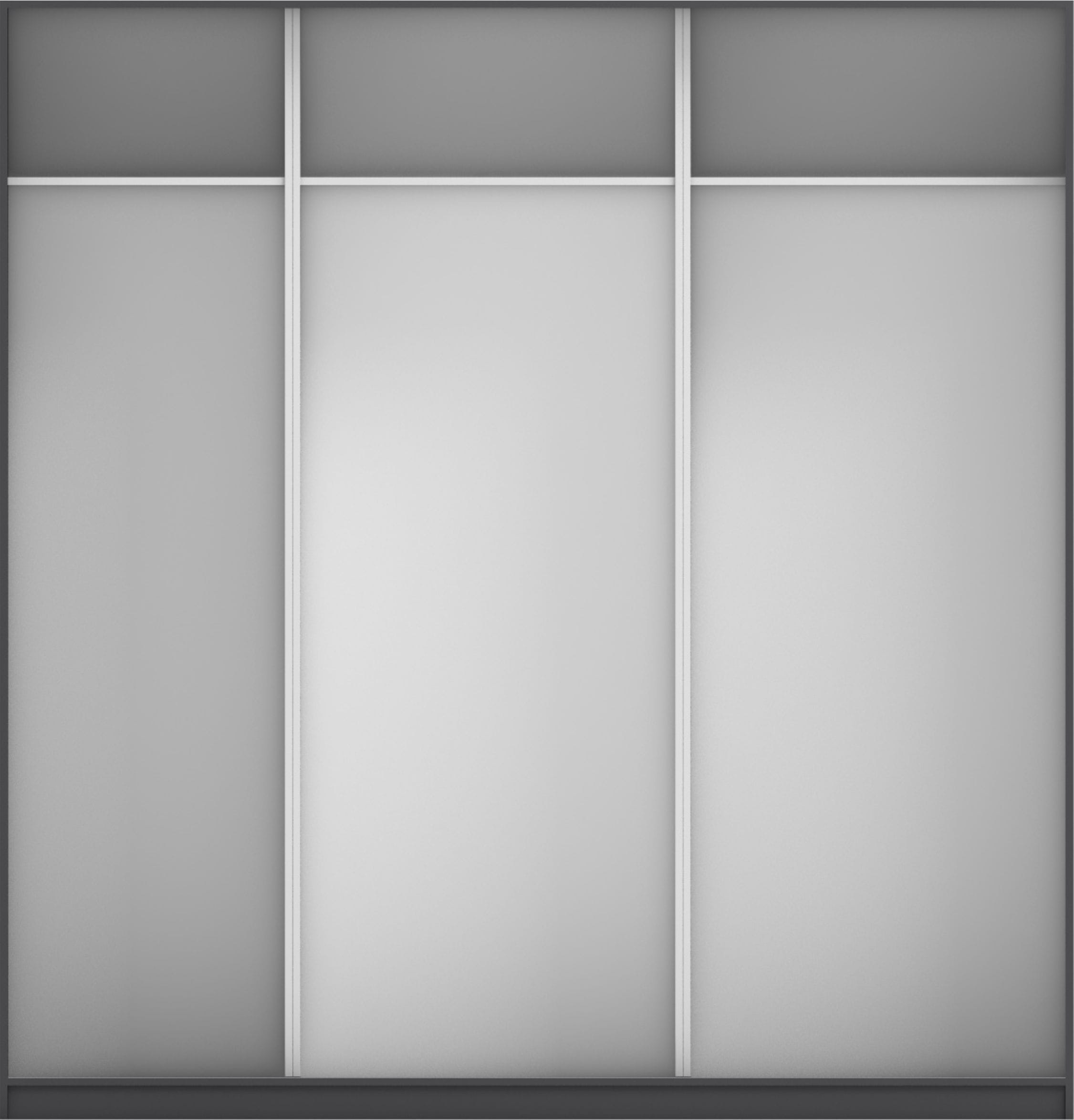 КОРПУС ШКАФА 2200*600*2300 ММ С АНТРЕСОЛЬНЫМИ ПОЛКАМИ (Корпус: ГРАФИТ, Наполнение: БЕЛЫЙ шагрень) - фото 1