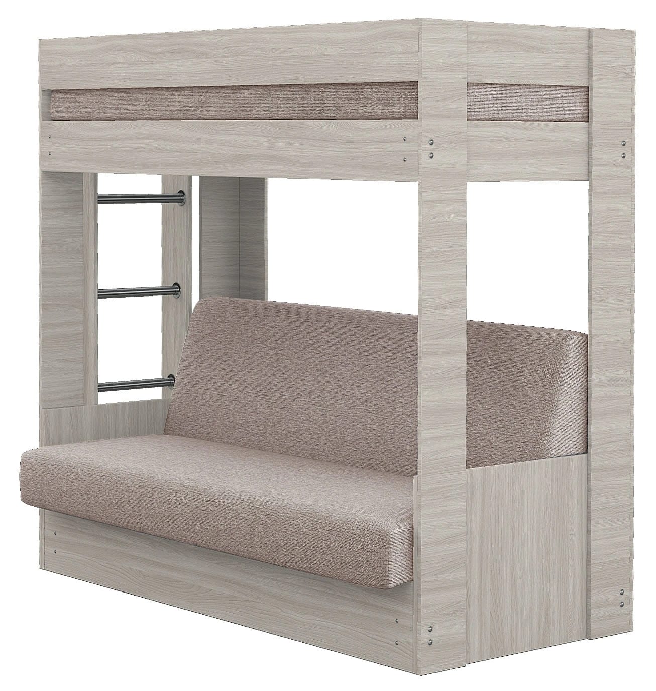 ДИВАН-КРОВАТЬ 2-Х ЯРУСНАЯ (1160*1860/790*1890) С ВЕРХНИМ МАТРАЦЕМ (NEW) (Модерно 11/Ясень светлый) - фото 3