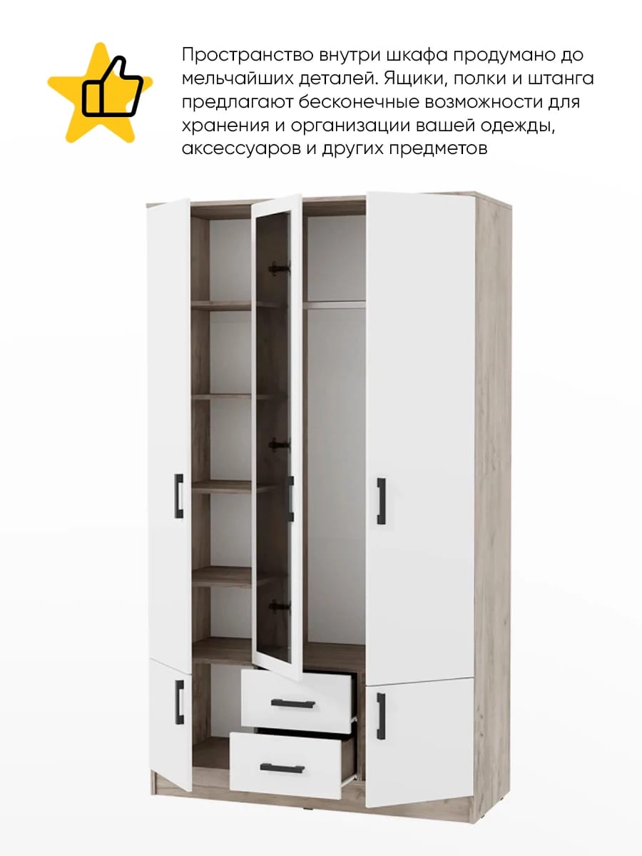 РОНДА (дуб крафт серый/белый) - фото 2