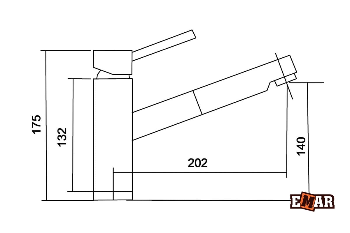 EMAR EC-3012S, СМЕСИТЕЛЬ (САТИН) (сатин) - фото 3