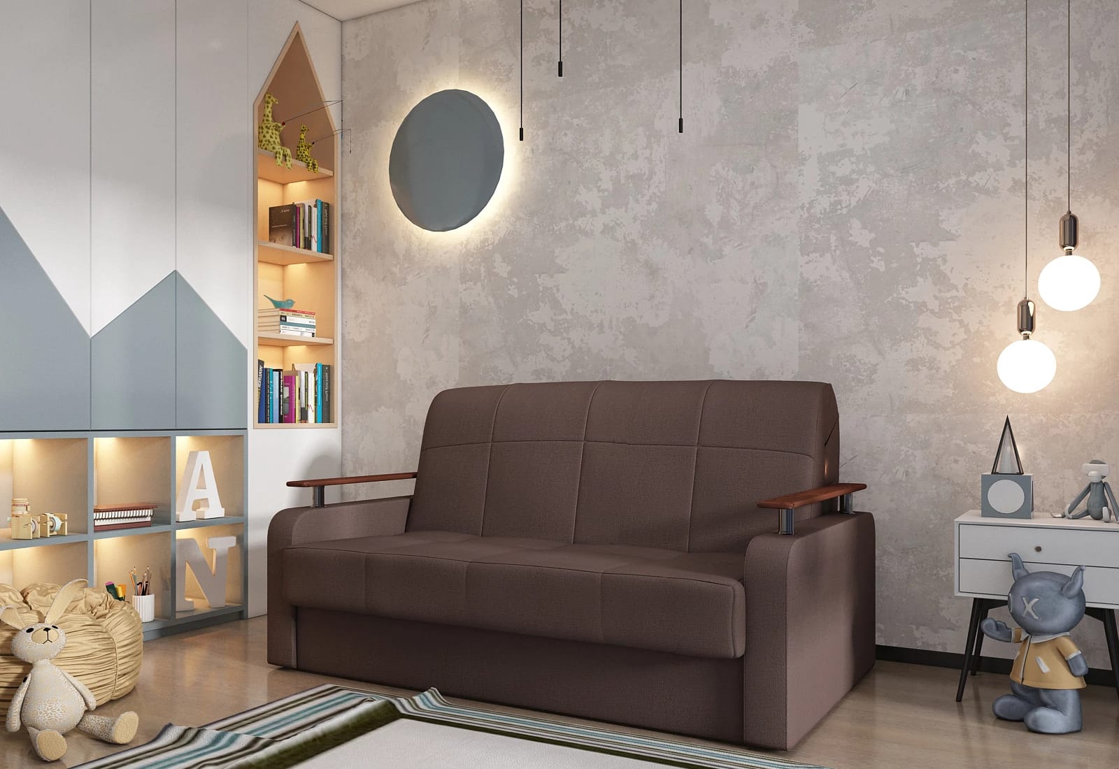 ДЕНВЕР (Велюр Maxx 235 (коричневый)/ декор Венге) - фото 4