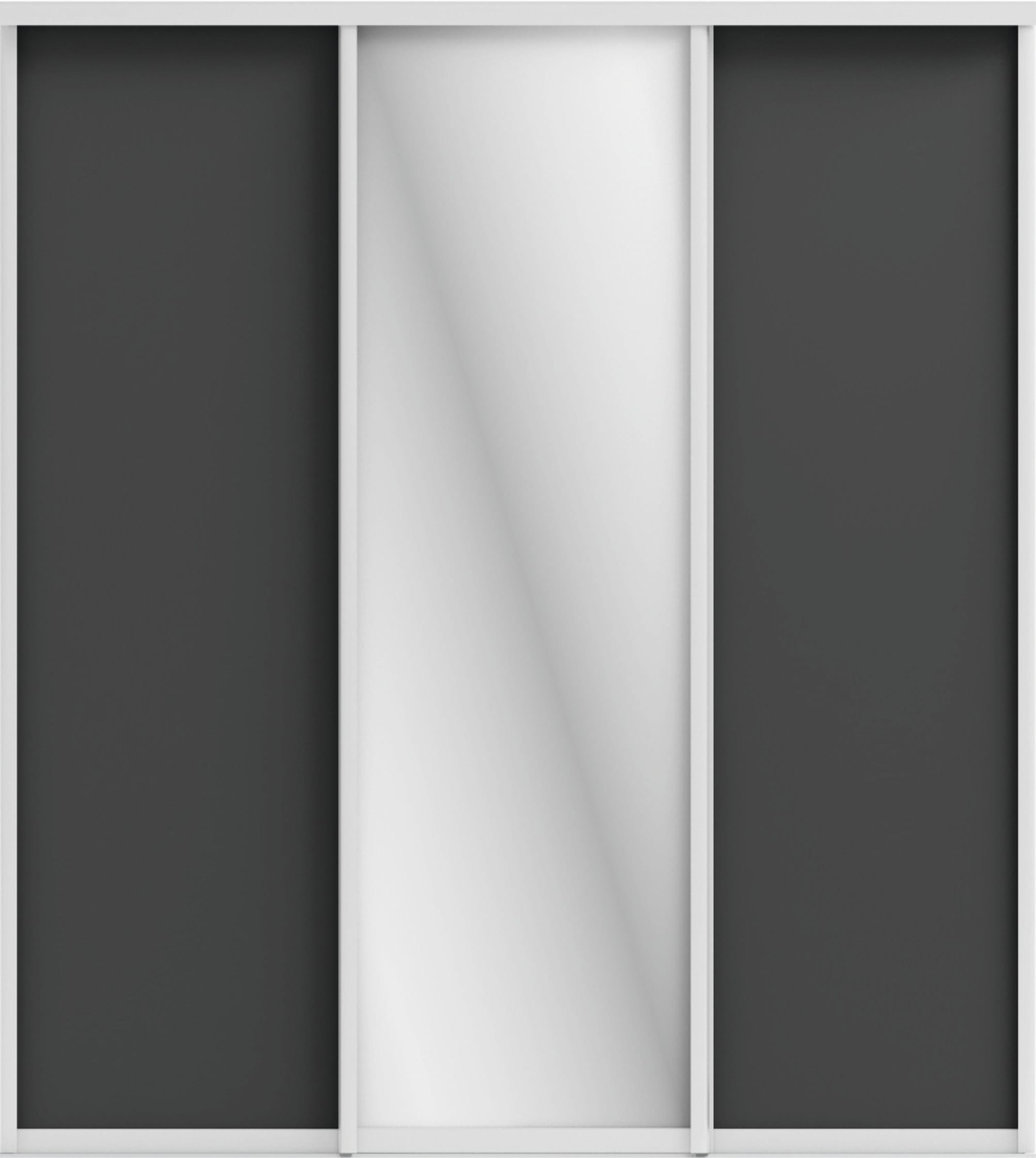 ОРИОН (ЗЕРКАЛО/ЛДСП) (графит/профиль С хром) - фото 1