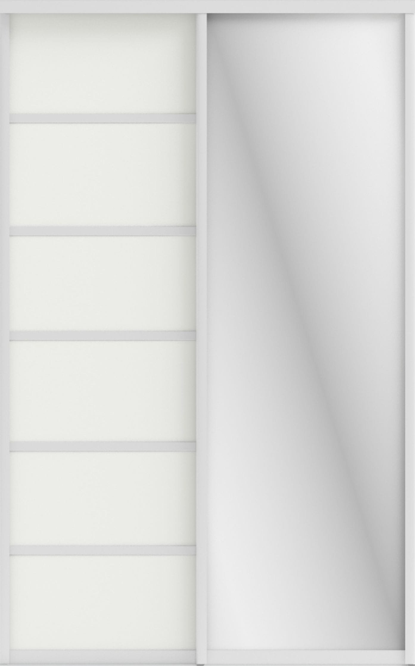 СТИВ (ЗЕРКАЛО/ЛДСП) (белый шагрень/профиль С хром) - фото 1