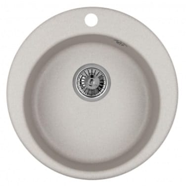 EMAR ГРАНИТ EM-4801 МОЙКА ВРЕЗНАЯ КРУГЛАЯ D480, С ВЫРЕЗОМ ПОД СМЕСИТЕЛЬ (базальт/барит) - фото 1