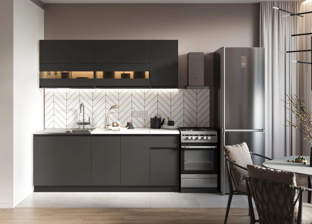 НИКА (фасад графит/корпус графит/столешница антарес) - фото 2