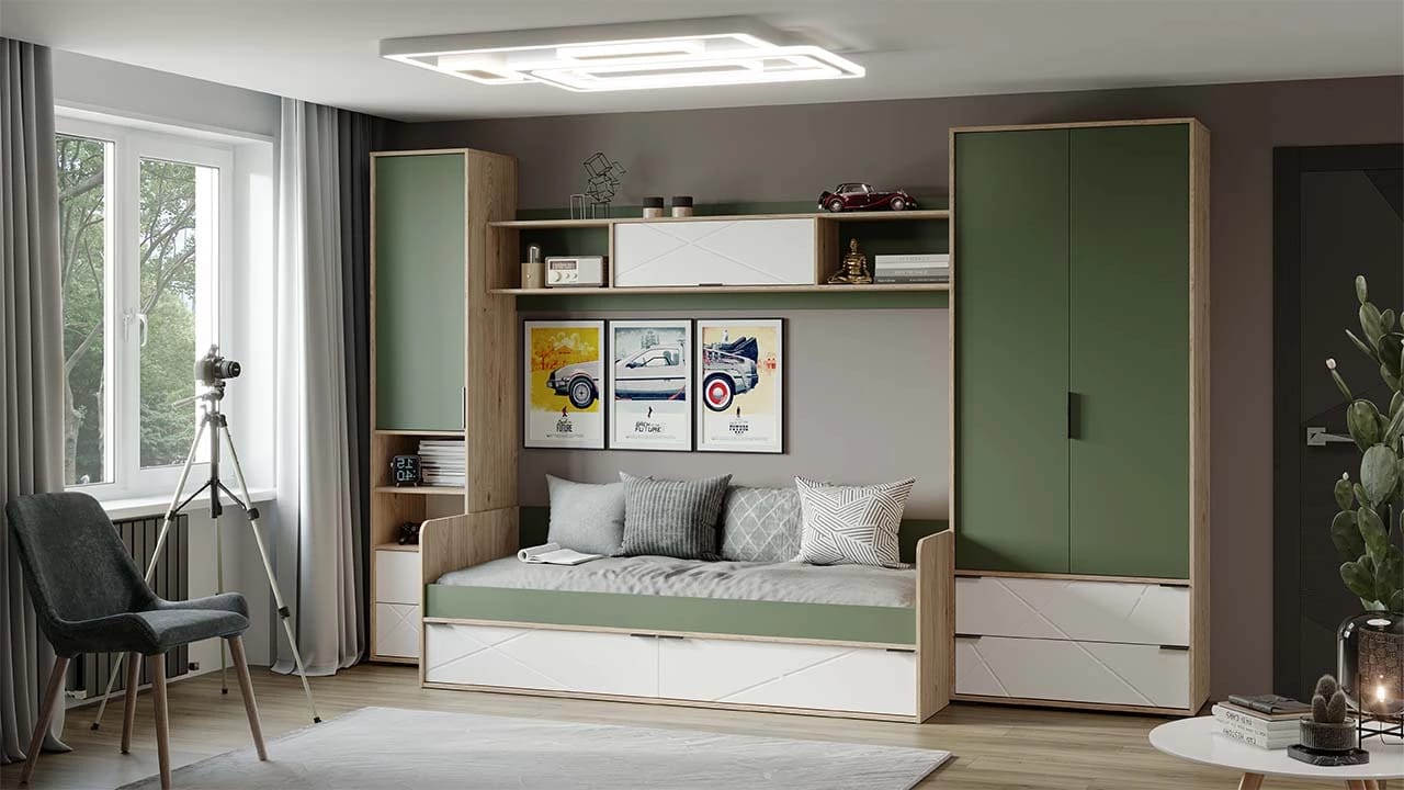 ЛЕО (Гикори джексон/Белый матовый/Дымчатый зеленый) - фото 7