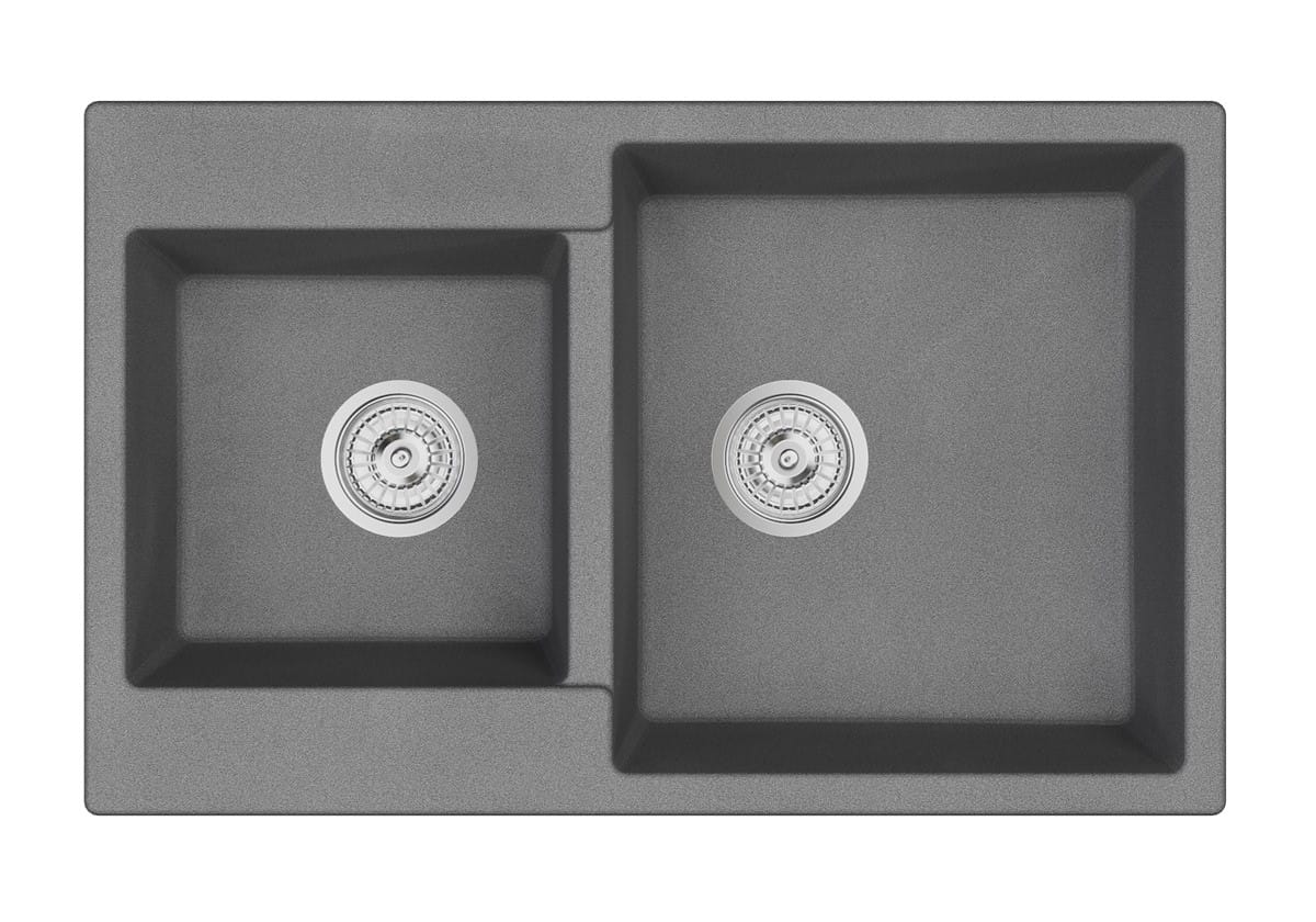 EMAR ГРАНИТ EMQ-2800.Q МОЙКА ВРЕЗНАЯ ДВЕ ЧАШИ 800*500 (антрацит) - фото 2