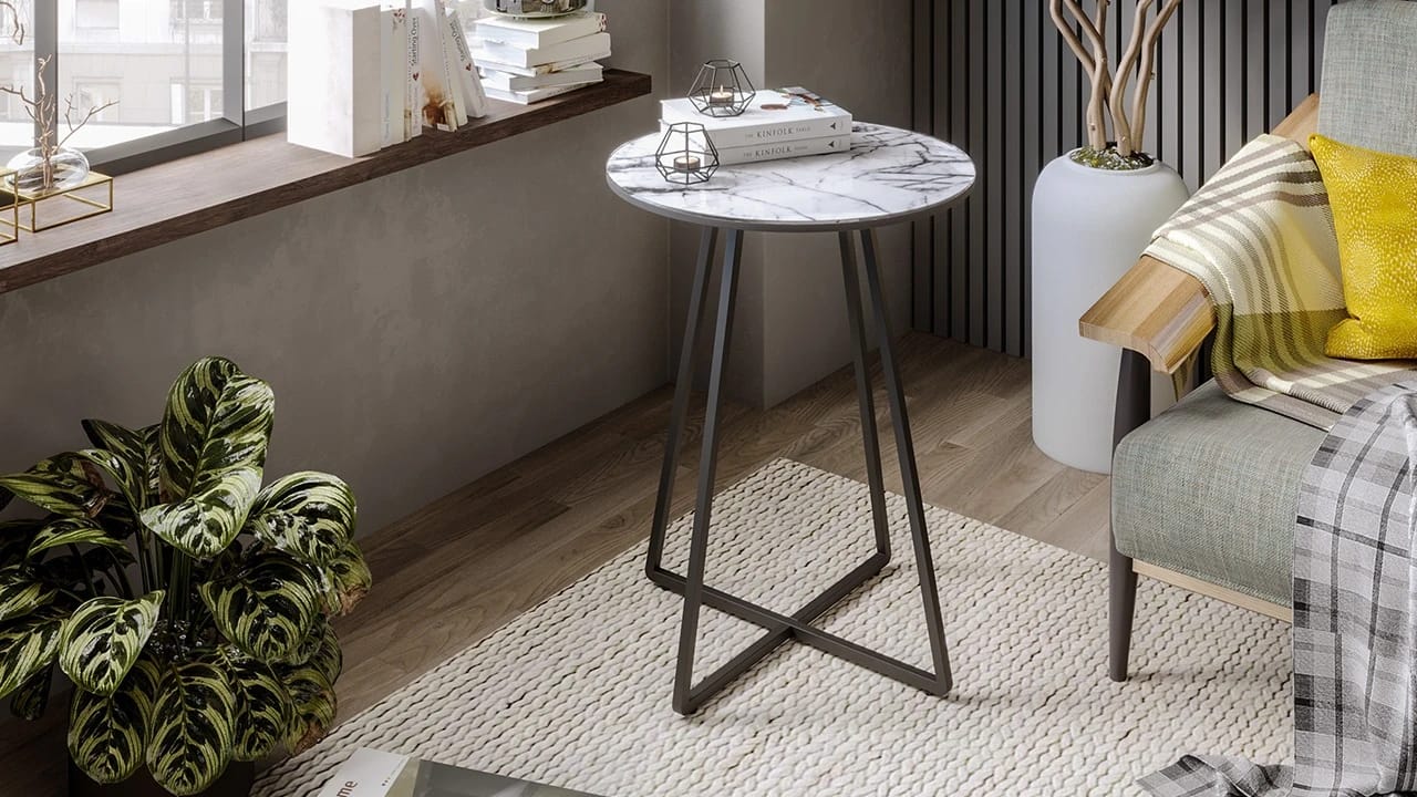 ДП 1-04-15 (черный/стекло мрамор белый) - фото 4