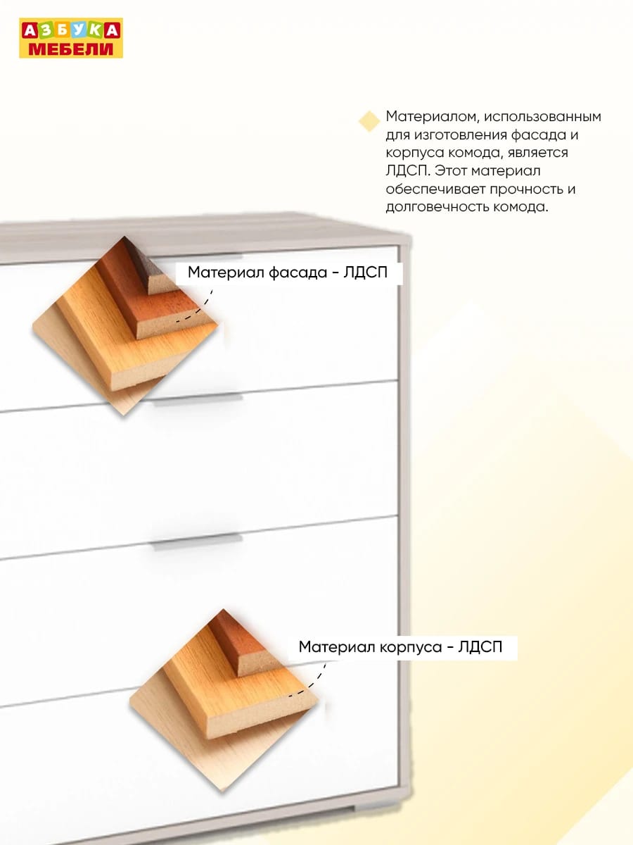 ЛАРС-4 (ясень светлый/белый шагрень, ручка СА-1, цвет - металлик) - фото 3