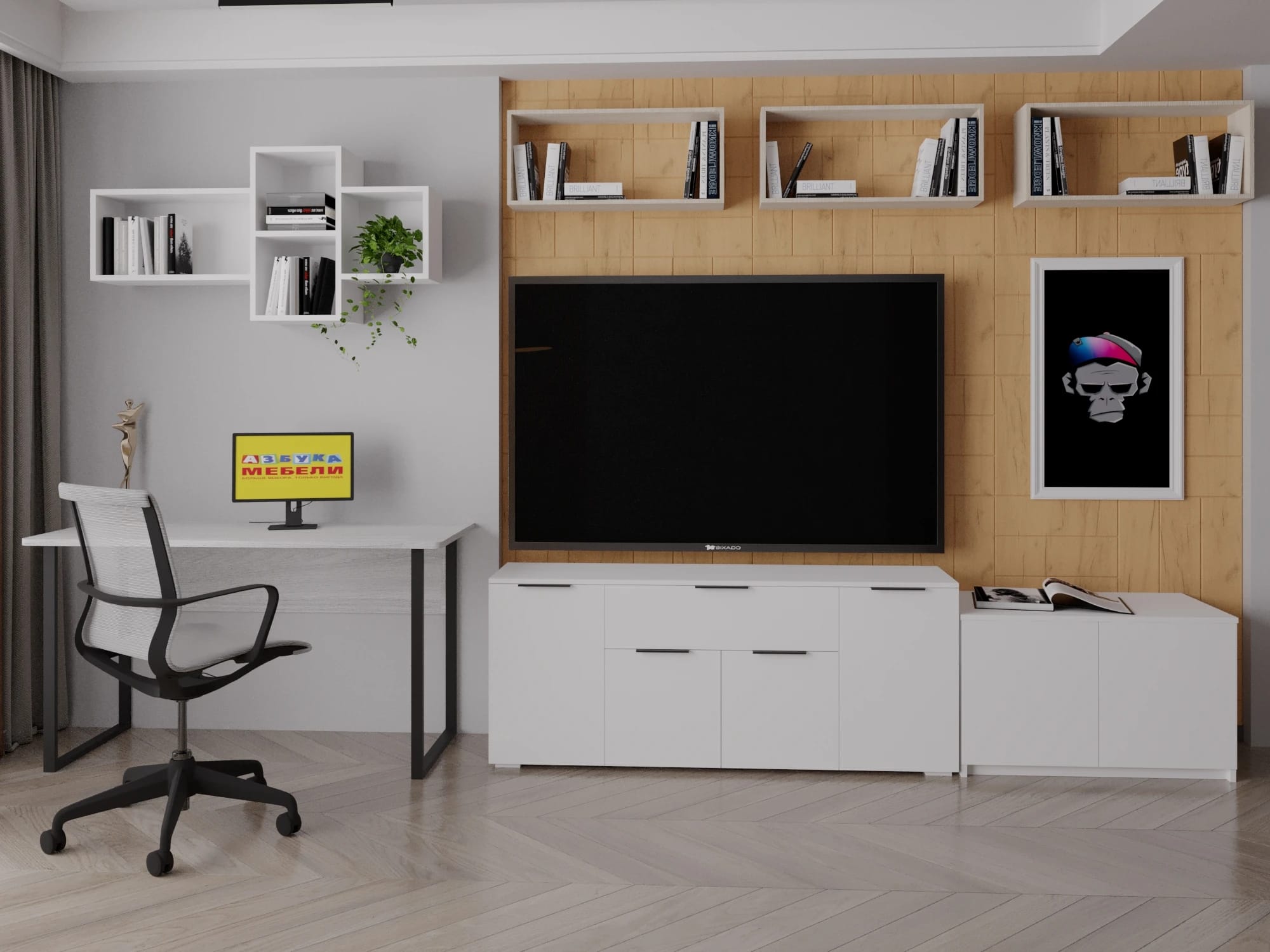 ПОЛКА №5 (800*200*350 ММ) (ясень светлый) - фото 3