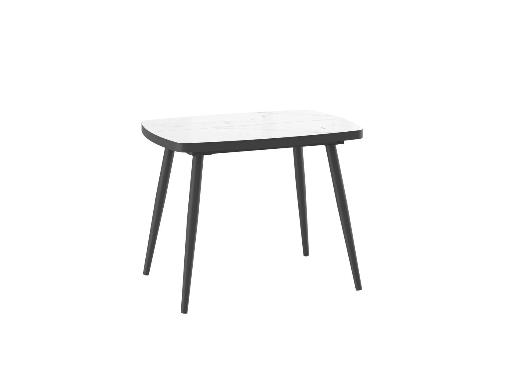 АЛЬБУС/TINTO-100 СТОЛ РАЗДВИЖНОЙ 1000(1000)*700 (Мрамор голд - compakt cer/черный) - фото 1