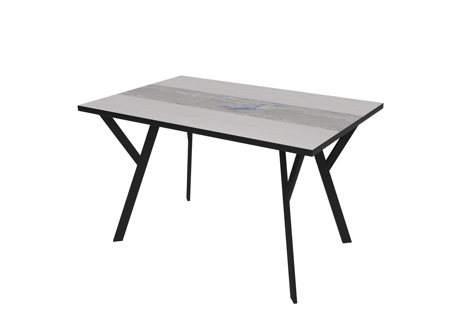 МИЛАН (Металл Графитовый Муар/ЛДСП Ясень Анкор светлый/ПЛАСТИК Мрамор Марквина синий (0189/0048/3034))) - фото 1