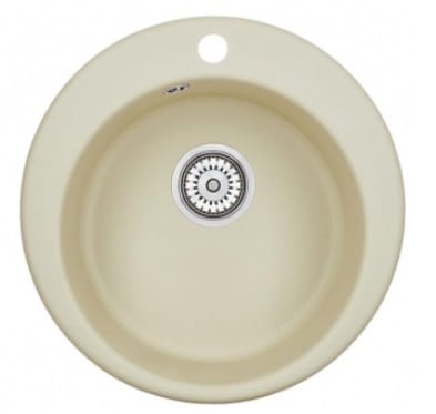 EMAR ГРАНИТ EM-4801 МОЙКА ВРЕЗНАЯ КРУГЛАЯ D480, С ВЫРЕЗОМ ПОД СМЕСИТЕЛЬ (брют/цитрин (снят с производства)) - фото 1