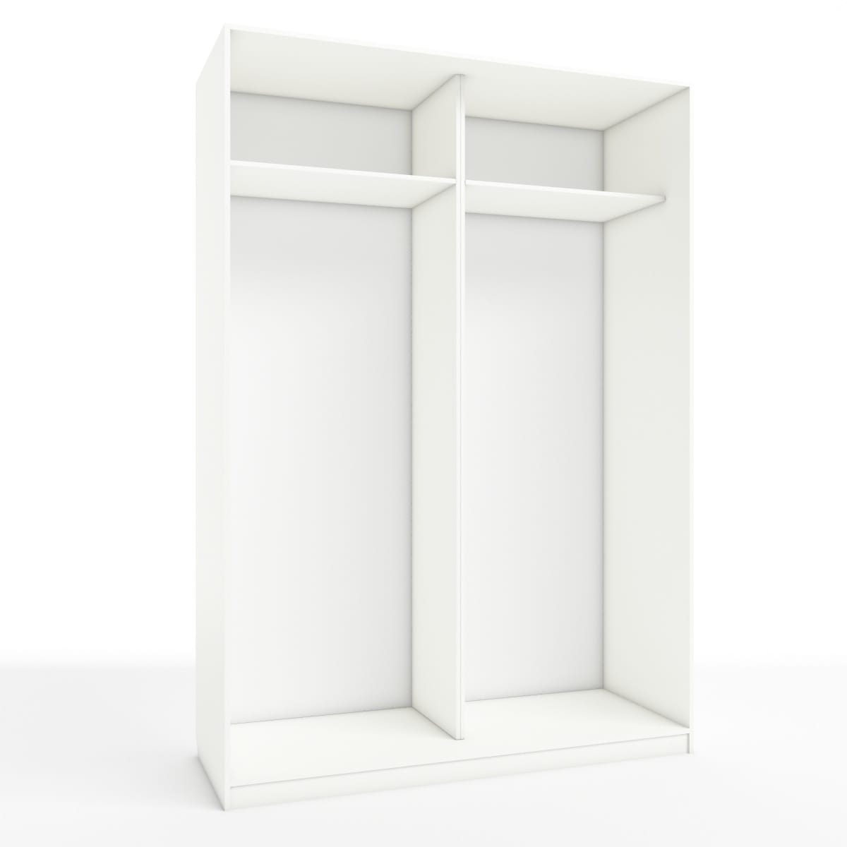 КОРПУС ШКАФА 1600*600*2300 ММ С АНТРЕСОЛЬНЫМИ ПОЛКАМИ (Корпус: БЕЛЫЙ шагрень, Наполнение: БЕЛЫЙ шагрень) - фото 1