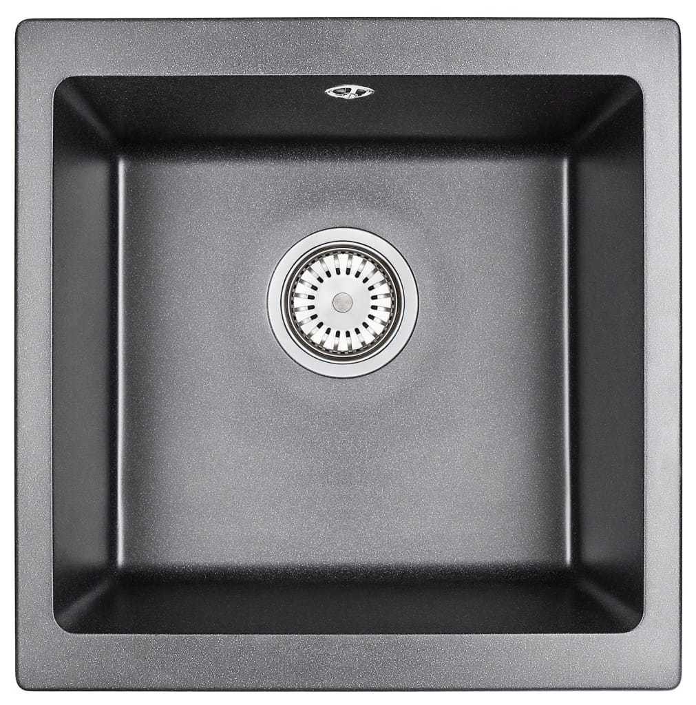 EMAR ГРАНИТ EMП-4443 МОЙКА ВРЕЗНАЯ С ВЫРЕЗОМ ПОД СМЕСИТЕЛЬ (антрацит) - фото 1