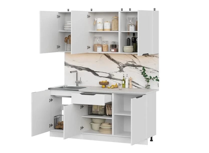 КАЙЛИ (белый/белый/столешница 26 мм ( 0.6м+0.6м), антарес) - фото 4