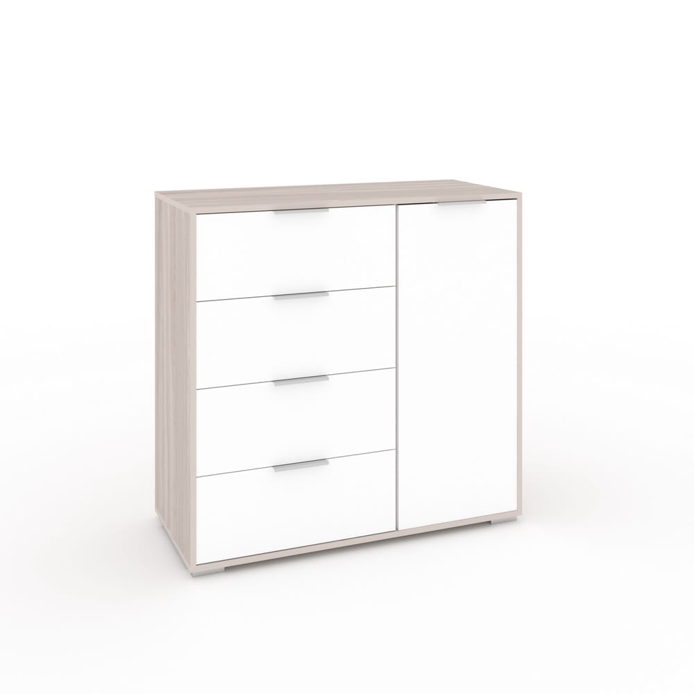 ЛАРС-4.1 (ясень светлый/белый шагрень, ручка СА-1, цвет - металлик) - фото 1