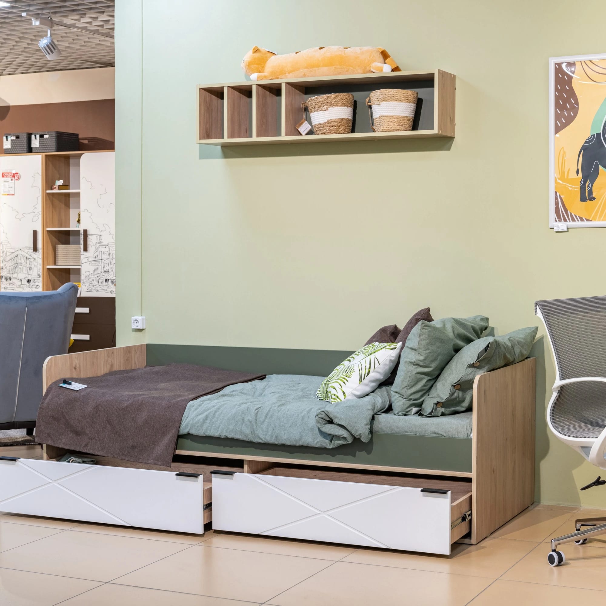 ЛЕО (Гикори джексон/Белый матовый/Дымчатый зеленый) - фото 4