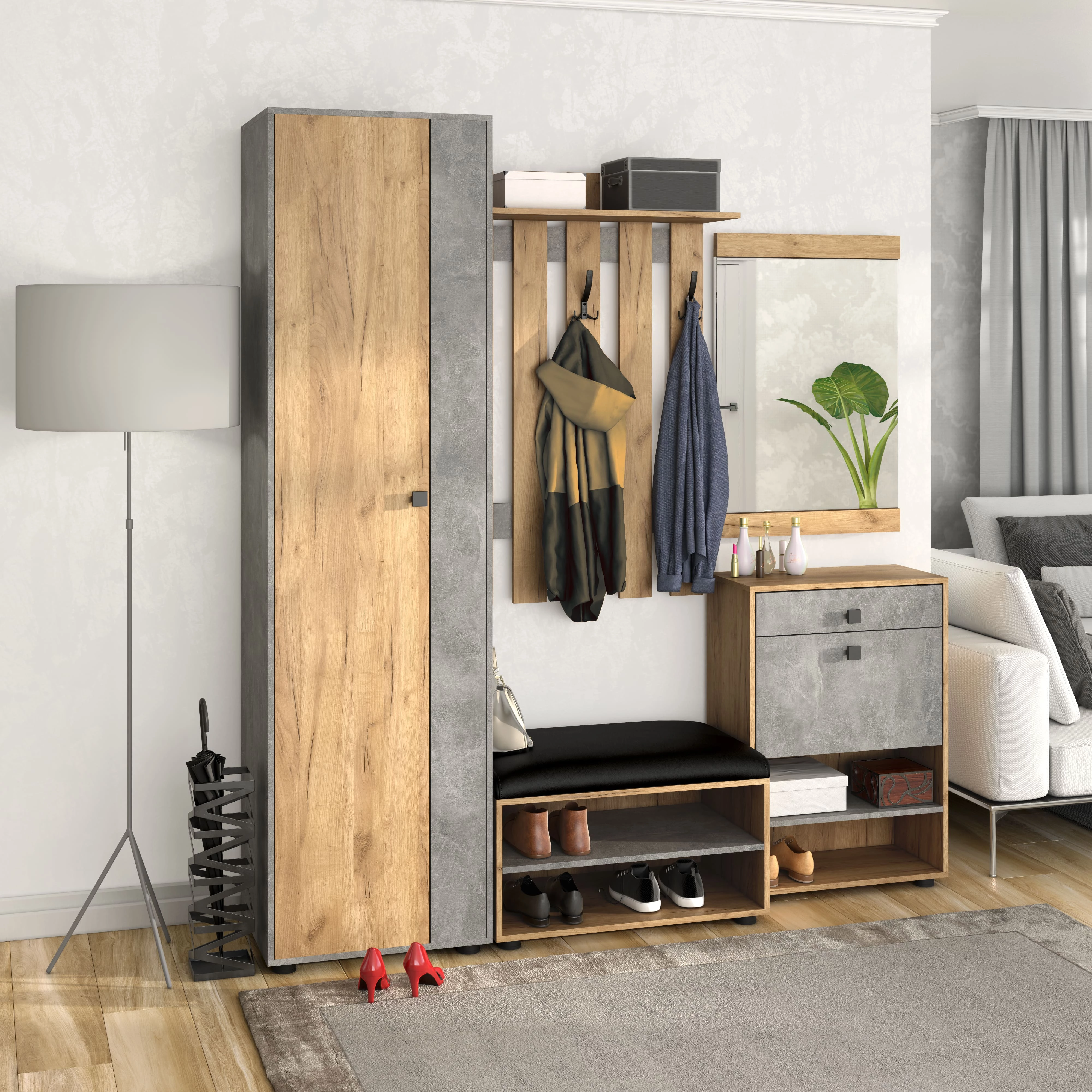 МИНИ ЛАЙТ (Дуб золотой крафт/ателье светлый (бетон)) - фото 3