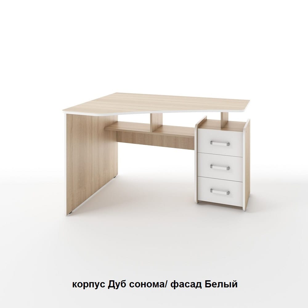 ГЛАЙД (корпус дуб сонома/ фасад белый шагрень/ кромка белая) - фото 1