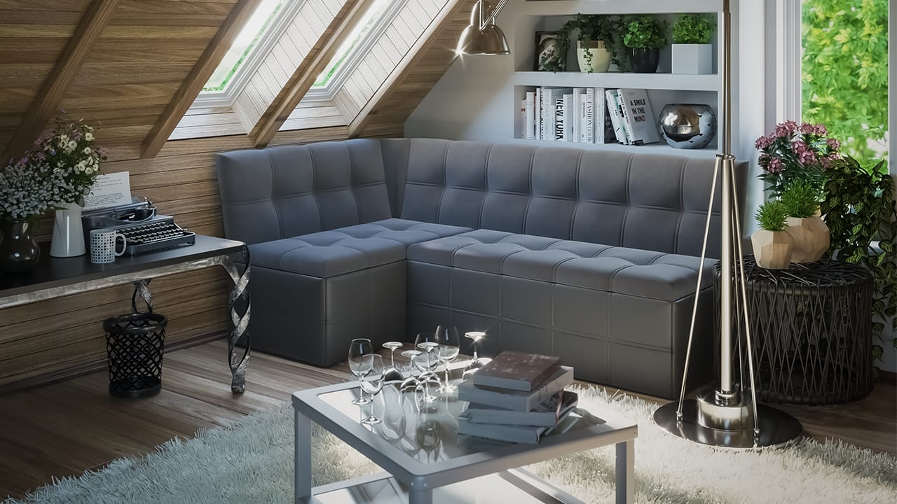 ДОМИНО (кожзам серый/велюр серый) - фото 3