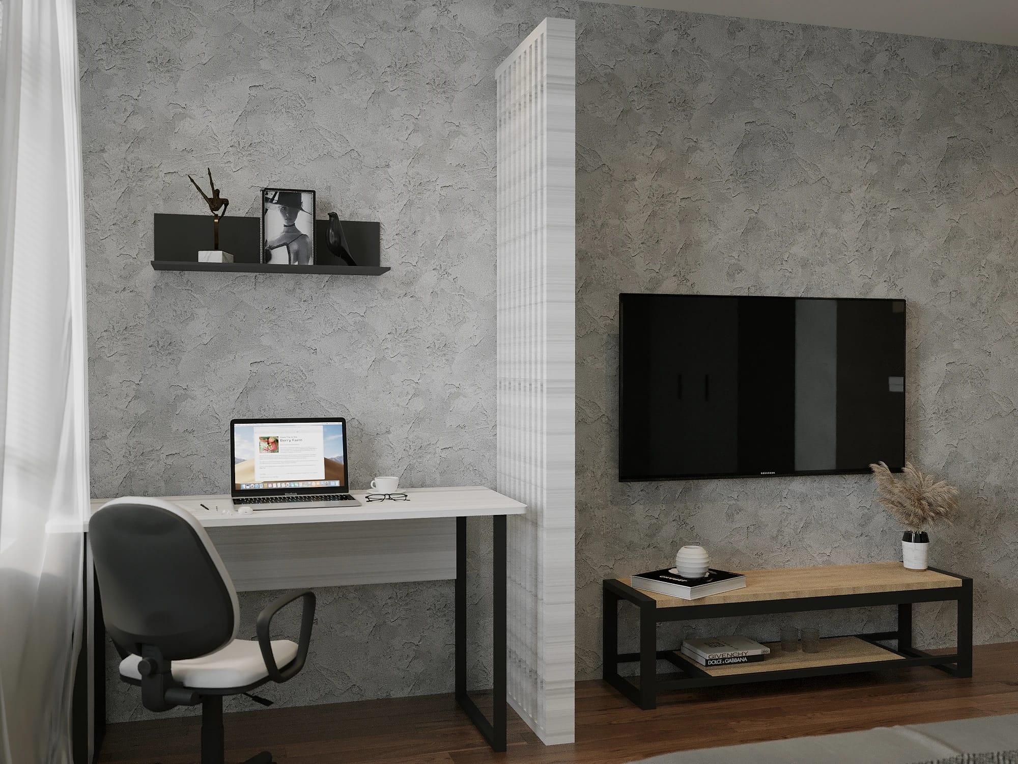 ПОЛКА 800 (800*250*200 ММ) (графит) - фото 3