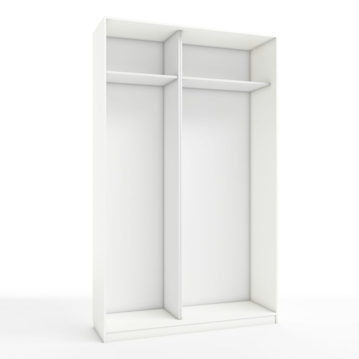 КОРПУС ШКАФА 1400*450*2300 ММ С АНТРЕСОЛЬНЫМИ ПОЛКАМИ (Корпус: БЕЛЫЙ легкий шелк, Наполнение: БЕЛЫЙ белый легкий шелк) - фото 1