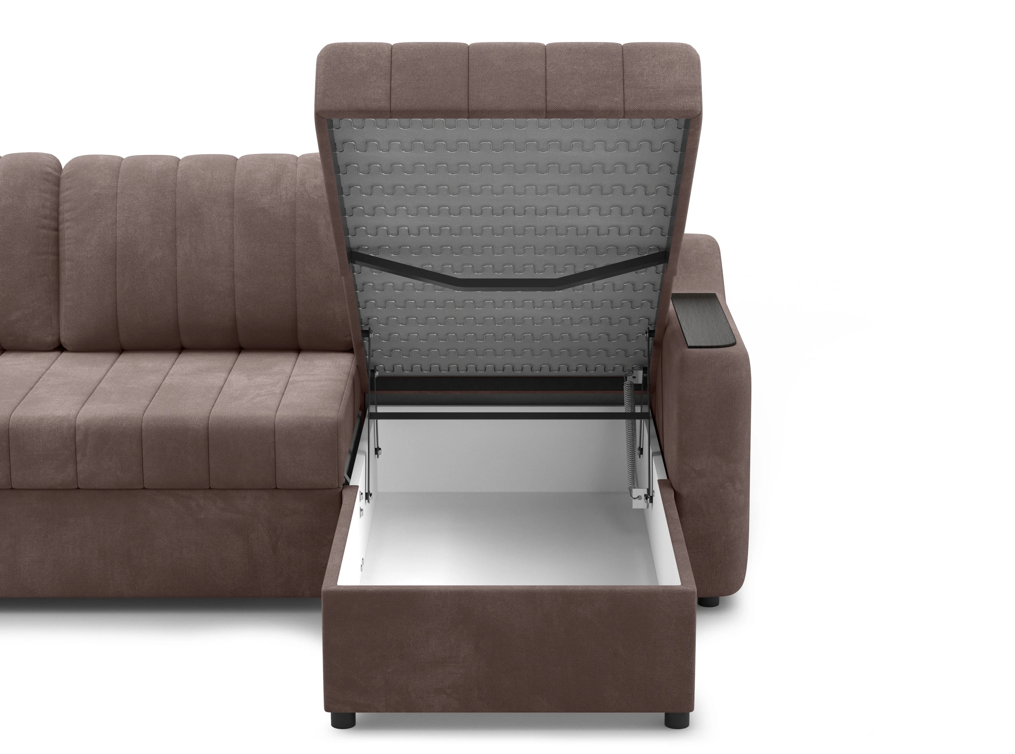 ДИВАН УГЛОВОЙ (УНИВЕРСАЛЬНЫЙ) (МОДЕЛЬ 101) (коричневый (Maxx 235)) - фото 5