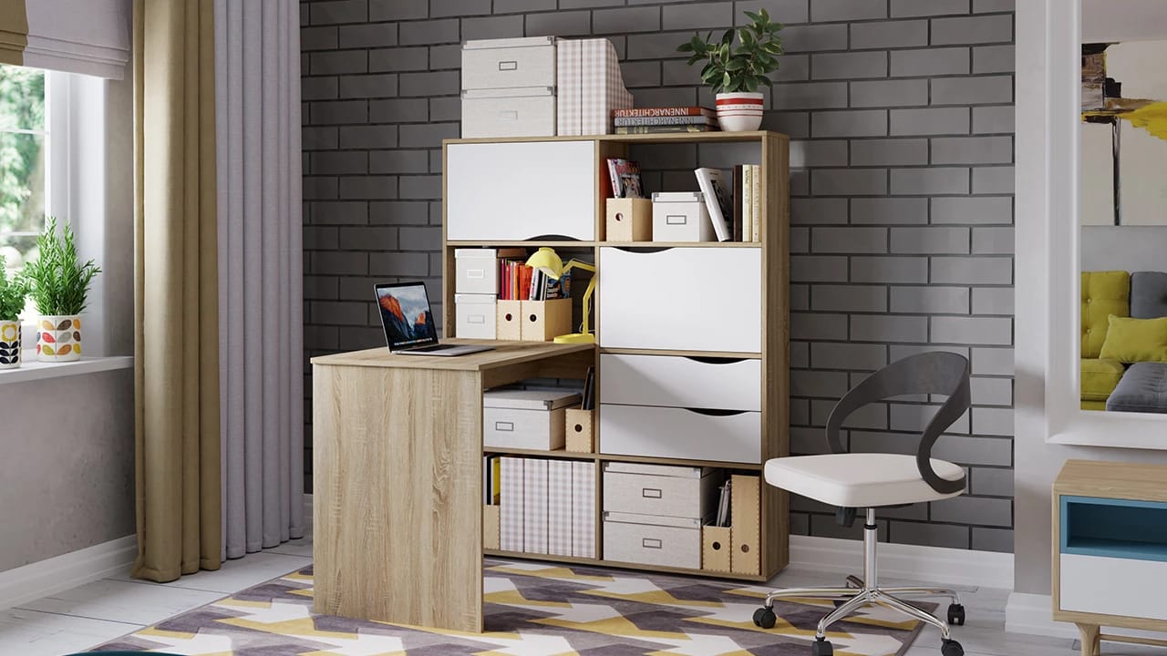 СТОЛ ПИСЬМЕННЫЙ (ТИП 7) (1148*1100*1432 ММ) (дуб сонома/белый ясень) - фото 4