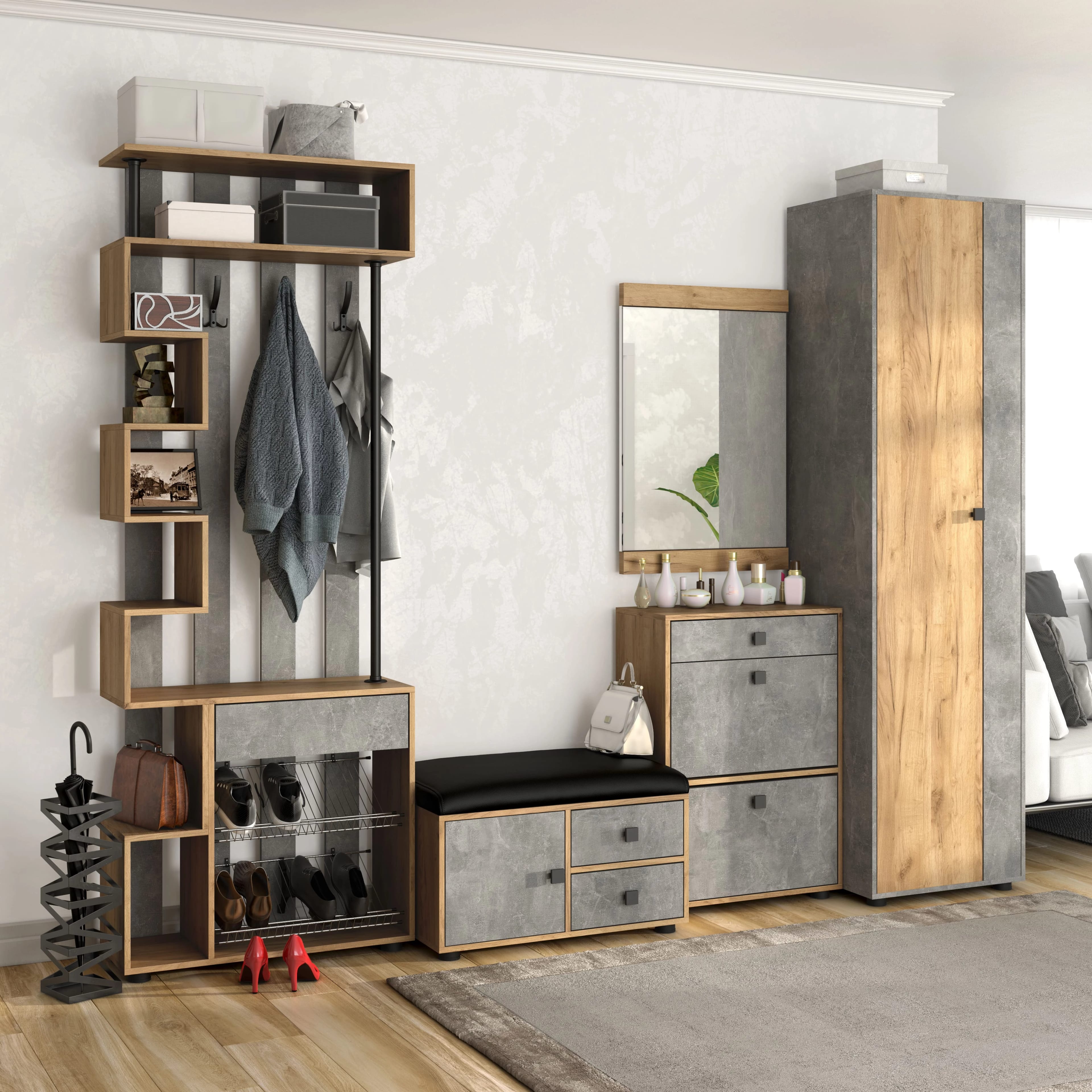 МИНИ ЛАЙТ (Дуб золотой крафт/ателье светлый (бетон)) - фото 4