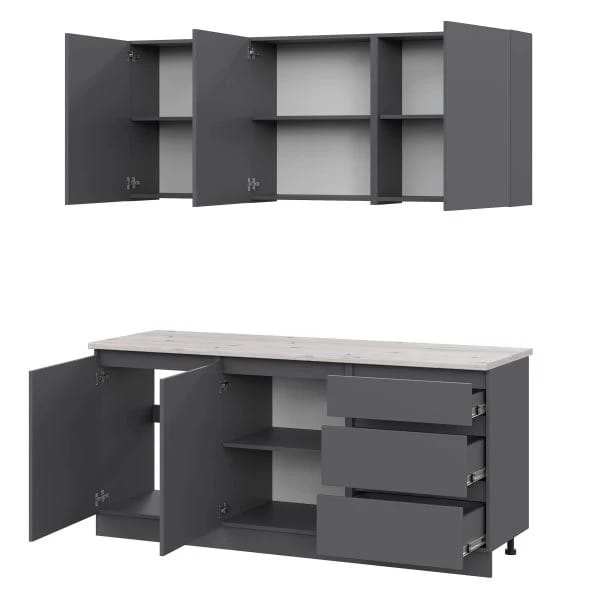 АЙДЕН (серый графит/серый графит/ столешница сосна бискайская) - фото 4