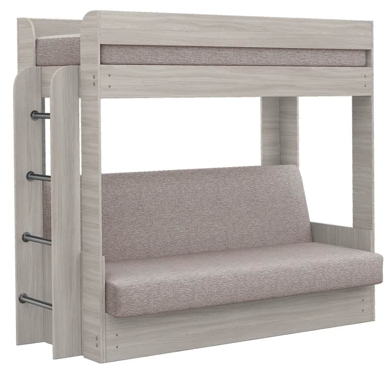 ДИВАН-КРОВАТЬ 2-Х ЯРУСНАЯ (1160*1860/790*1890) С ВЕРХНИМ МАТРАЦЕМ (NEW), RUBI 05/Ясень шимо светлый (Кат. 1), норма