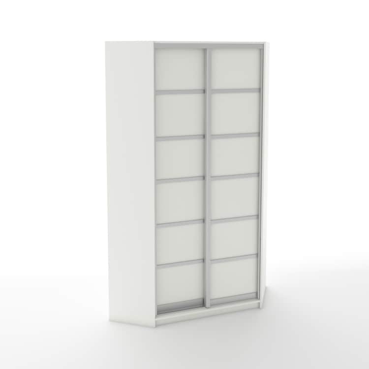 СТИВ, белый шагрень/хром/2 дв. комб. ЛДСП, норма