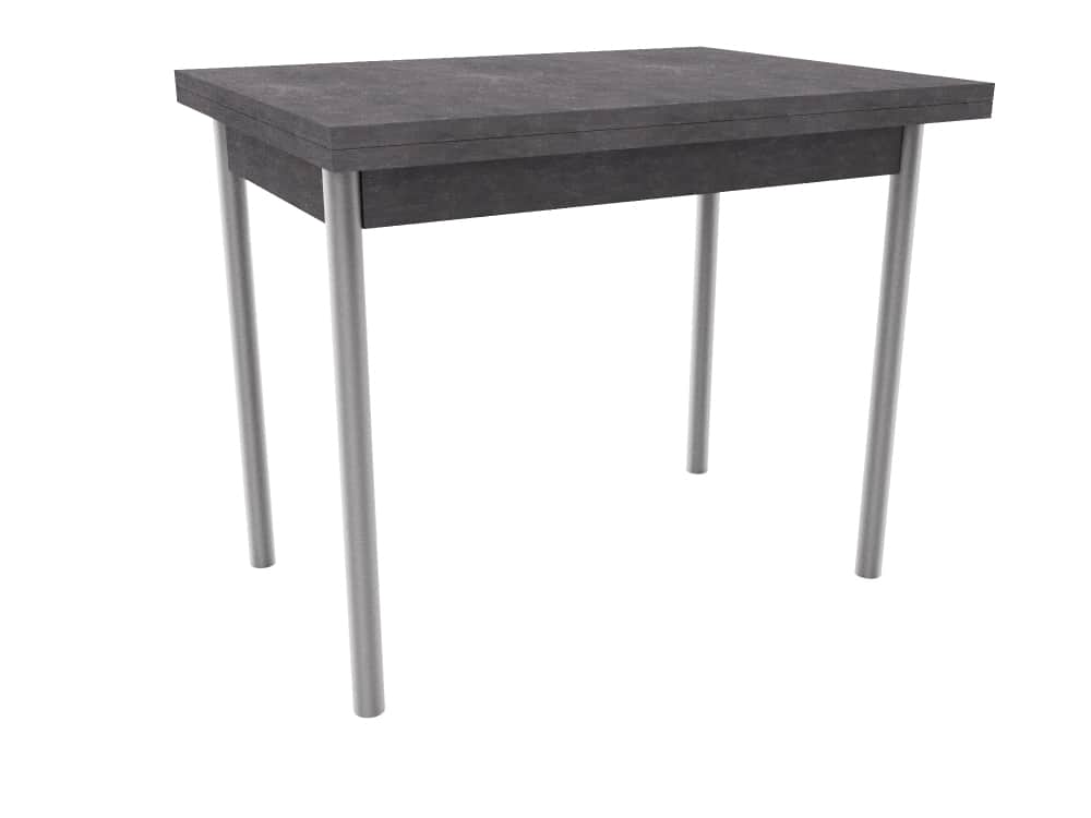 СТОЛ ОБЕДЕННЫЙ РАСКЛАДНОЙ НА ЛОМБЕРНОЙ ПЕТЛЕ СТ22 ЛДСП 600(1200)*800*750, Алюминий Хром/Ателье темный (0000/0199), норма