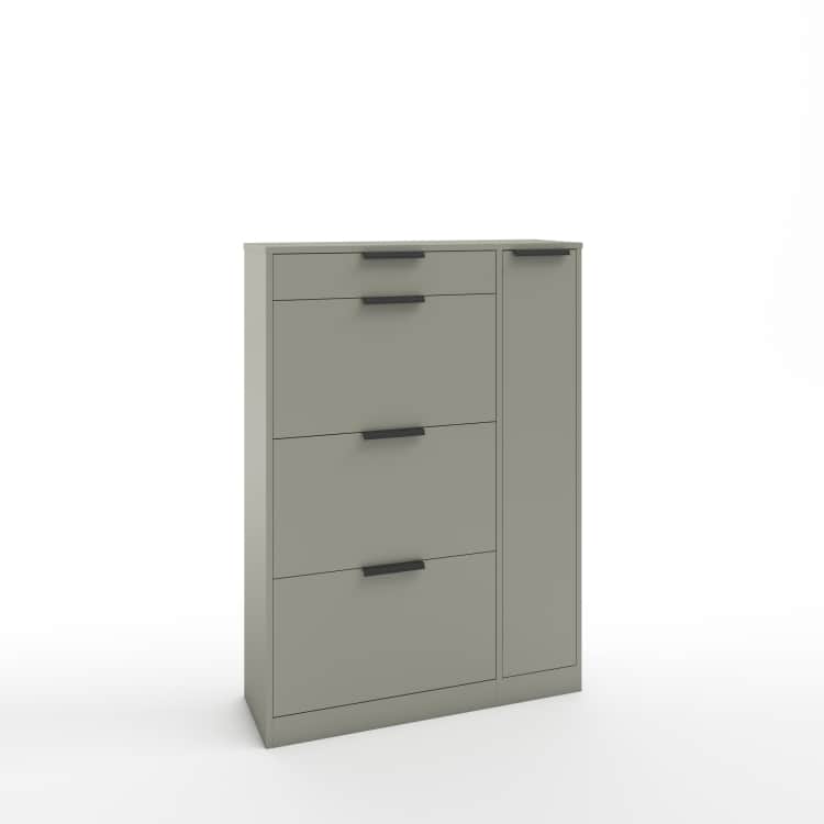 ТУМБА ПОД ОБУВЬ (АРТ. ТО-4) (850*280*1200ММ), хаки/наполнение графит/ ручка СА-6, цвет - черный, норма