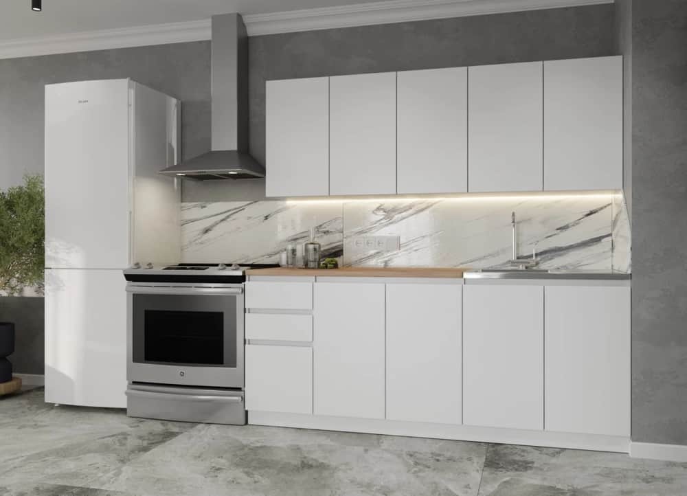 МОРИ, белый/столешница дуб вотан (800мм+400мм), норма