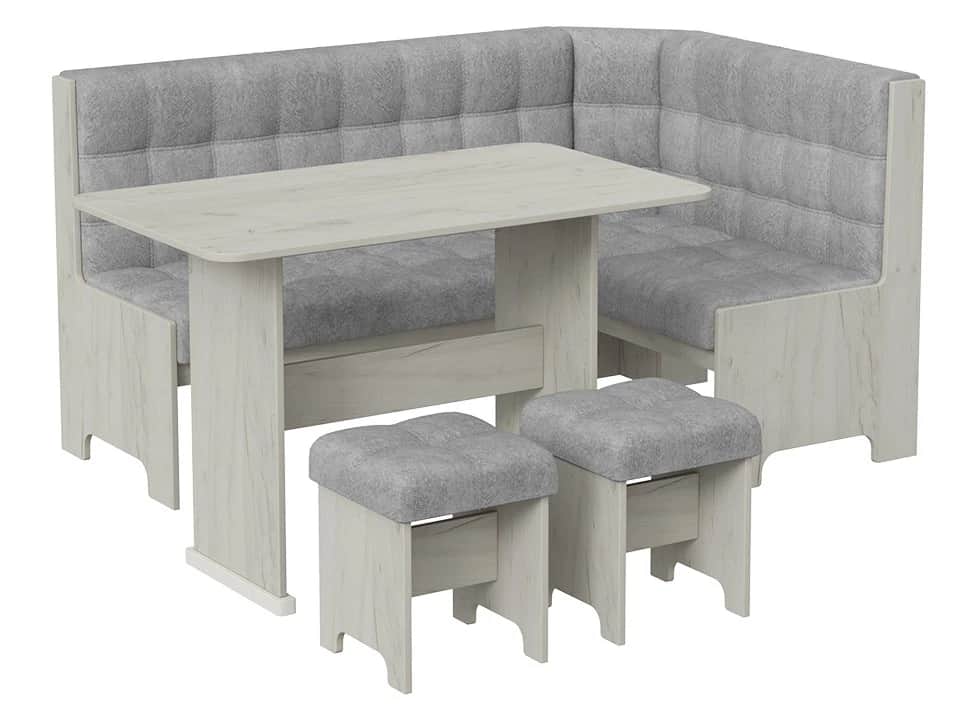 ФЛОРИДА, дуб крафт белый/микровелюр Wellmart Silver, норма