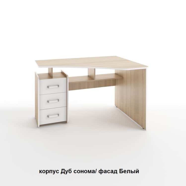 ГЛАЙД, корпус дуб сонома/ фасад белый шагрень/ кромка белая, норма