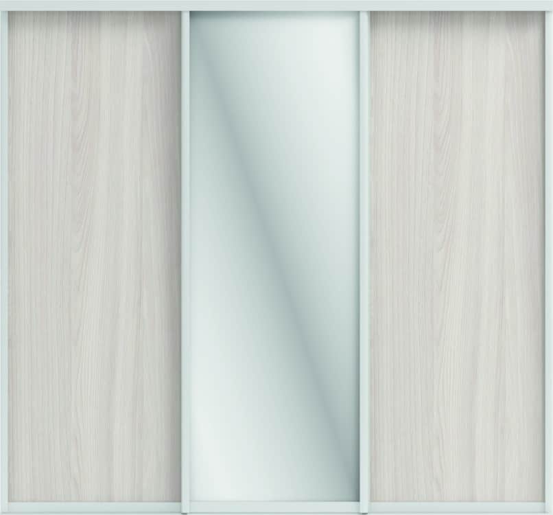 ОРИОН (ЗЕРКАЛО/ЛДСП), ясень светлый/профиль С хром, норма