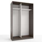 КОРПУС ШКАФА 1400*600*2300 ММ С АНТРЕСОЛЬНЫМИ ПОЛКАМИ (Корпус: ВЕНГЕ ТЕМНЫЙ, Наполнение: БЕЛЫЙ шагрень) - фото 1 - миниатюра