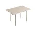 СТОЛ ОБЕДЕННЫЙ РАСКЛАДНОЙ НА ЛОМБЕРНОЙ ПЕТЛЕ СТ22 ЛДСП 600(1200)*800*750 (Алюминий Хром/Дуб крафт белый (0000/0159)) - фото 2 - миниатюра