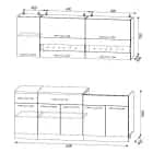 МАША-2 (корпус: белый/фасад:бетонный камень+угольный камень NEW/столешница:антарес) - фото 2 - миниатюра