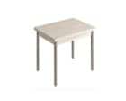 СТОЛ ОБЕДЕННЫЙ РАСКЛАДНОЙ НА ЛОМБЕРНОЙ ПЕТЛЕ СТ22 ЛДСП 600(1200)*800*750 (Алюминий Хром/Дуб крафт белый (0000/0159)) - фото 1 - миниатюра