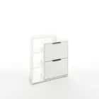 ТУМБА ПОД ОБУВЬ 2 ЯЩИКА (АРТ. ТО-5) (800*245*900ММ) (белый шагрень, ручка СА-1, цвет - черный) - фото 1 - миниатюра