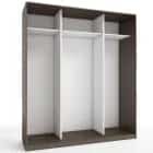 КОРПУС ШКАФА 2000*600*2300 ММ С АНТРЕСОЛЬНЫМИ ПОЛКАМИ (Корпус: ВЕНГЕ ТЕМНЫЙ, Наполнение: БЕЛЫЙ шагрень) - фото 1 - миниатюра