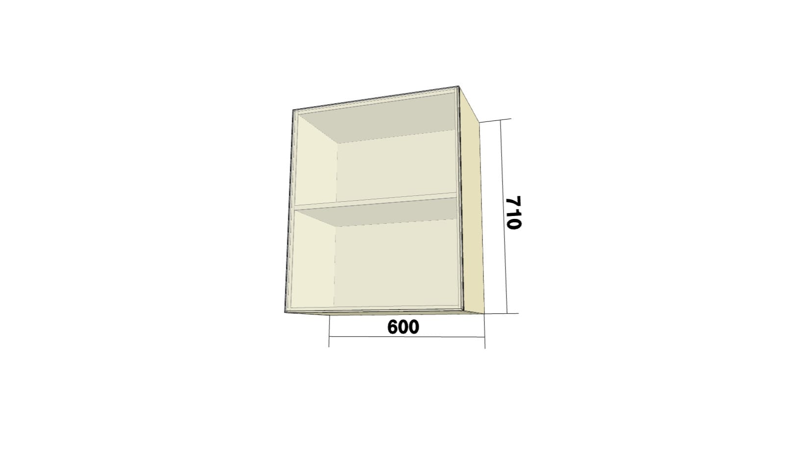 Шкаф с 1 распашной дверью (Р600) (ШхВхГ: 600x710x326) - фото 2