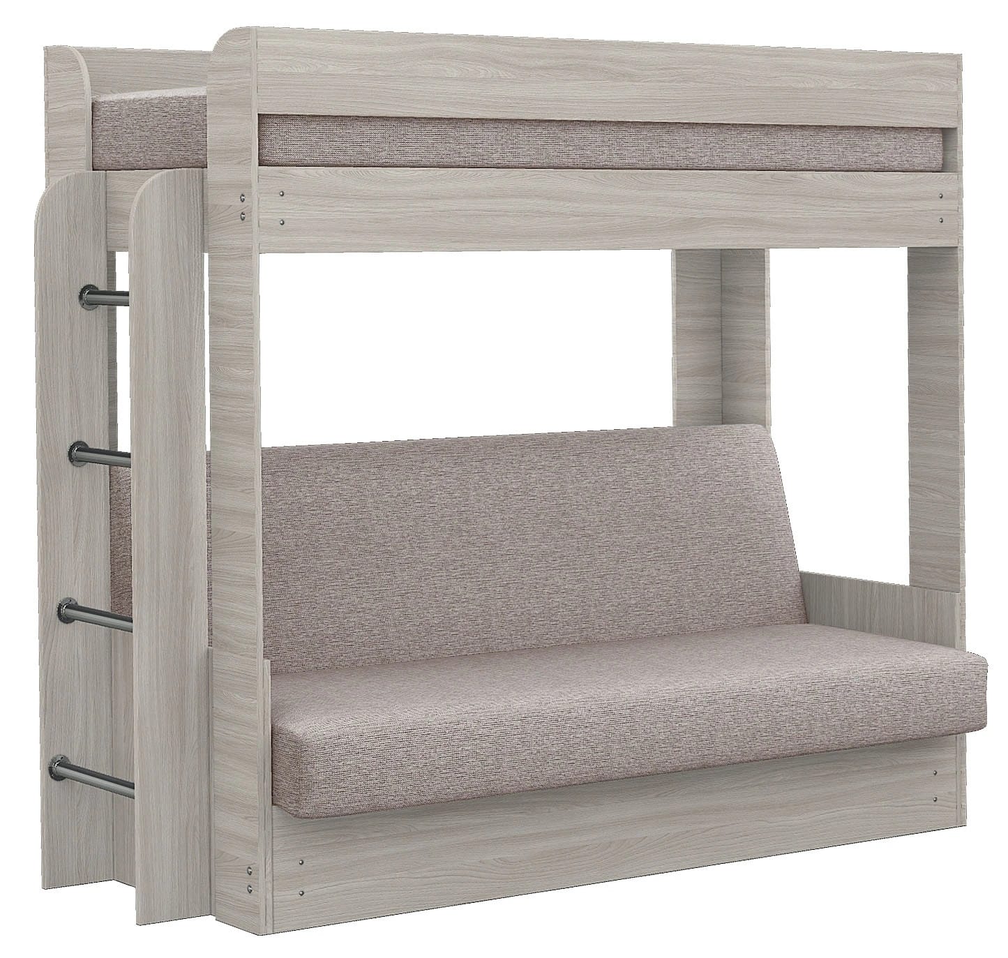 ДИВАН-КРОВАТЬ 2-Х ЯРУСНАЯ (1160*1860/790*1890) С ВЕРХНИМ МАТРАЦЕМ (NEW) (RUBI 05/Ясень шимо светлый (Кат. 1)) - фото 1