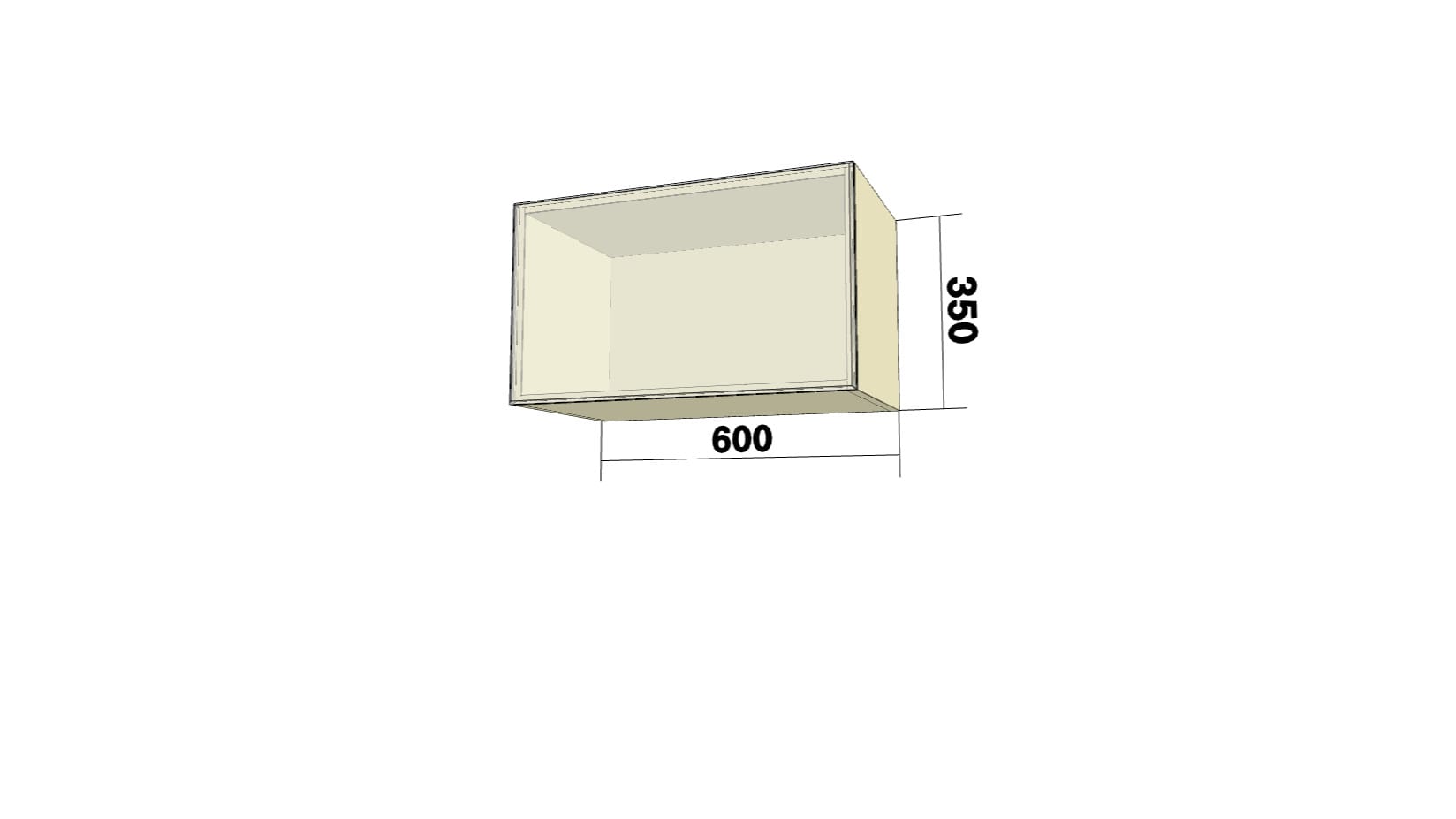 Шкаф с 1 откидной дверью (О600) (ШхВхГ: 600x350x326) - фото 2